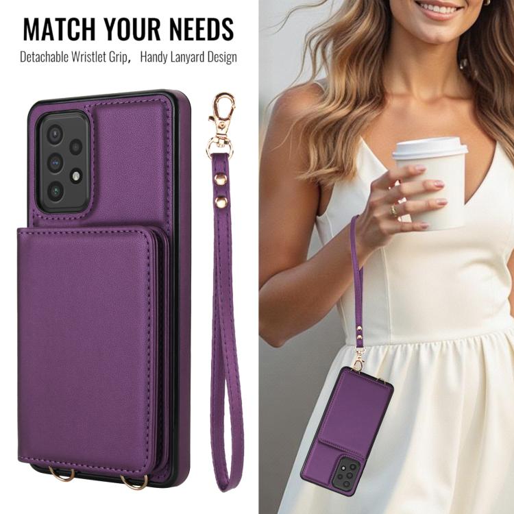 For Samsung Galaxy Note20 Ultra Crossbody Dual-buckle Wallet RFID Back Leather Phone Case