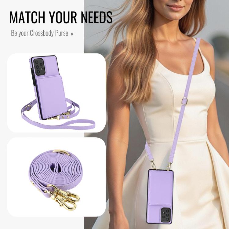 For Samsung Galaxy Note20 Ultra Crossbody Dual-buckle Wallet RFID Back Leather Phone Case