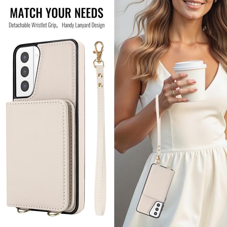 For Samsung Galaxy S21+ 5G Crossbody Dual-buckle Wallet RFID Back Leather Phone Case