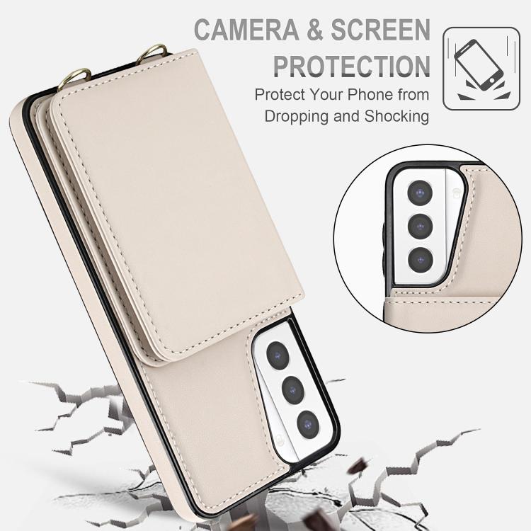 For Samsung Galaxy S21+ 5G Crossbody Dual-buckle Wallet RFID Back Leather Phone Case
