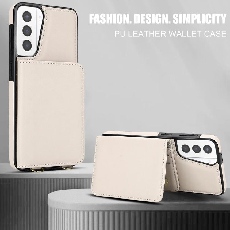 For Samsung Galaxy S21+ 5G Crossbody Dual-buckle Wallet RFID Back Leather Phone Case