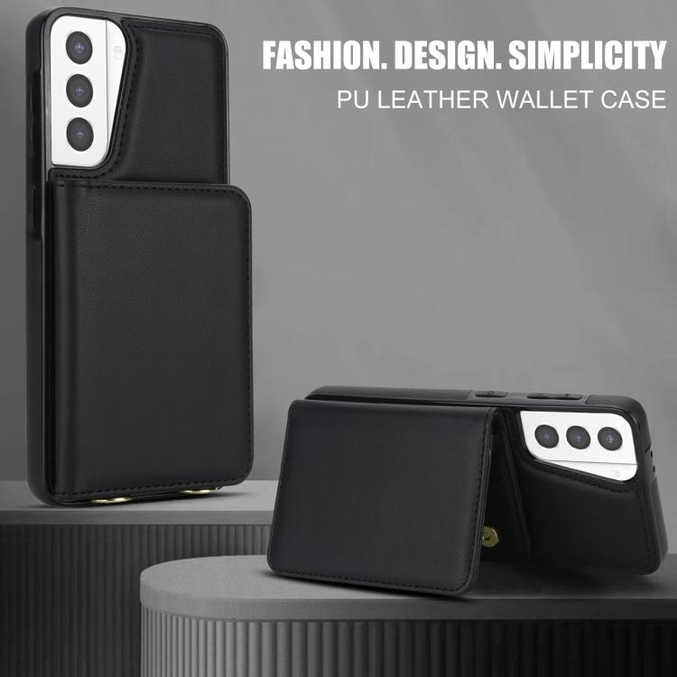 For Samsung Galaxy S21+ 5G Crossbody Dual-buckle Wallet RFID Back Leather Phone Case