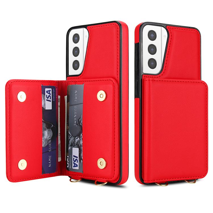For Samsung Galaxy S21+ 5G Crossbody Dual-buckle Wallet RFID Back Leather Phone Case
