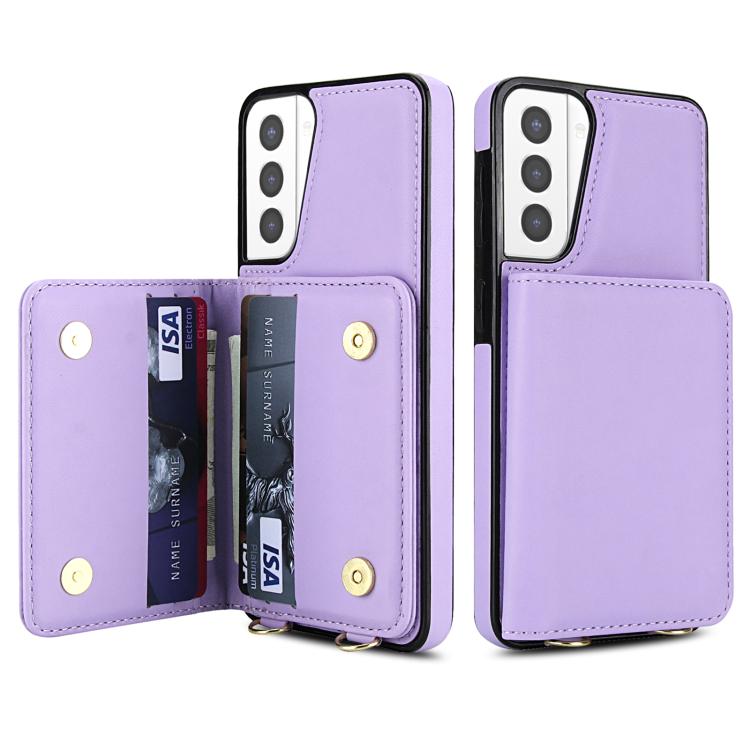 For Samsung Galaxy S21+ 5G Crossbody Dual-buckle Wallet RFID Back Leather Phone Case