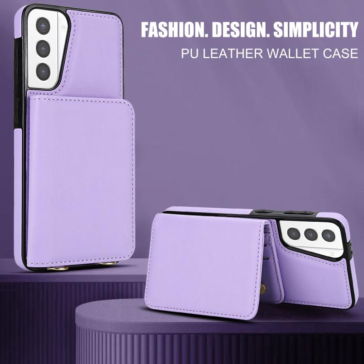 For Samsung Galaxy S21+ 5G Crossbody Dual-buckle Wallet RFID Back Leather Phone Case