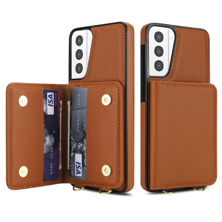 For Samsung Galaxy S21+ 5G Crossbody Dual-buckle Wallet RFID Back Leather Phone Case