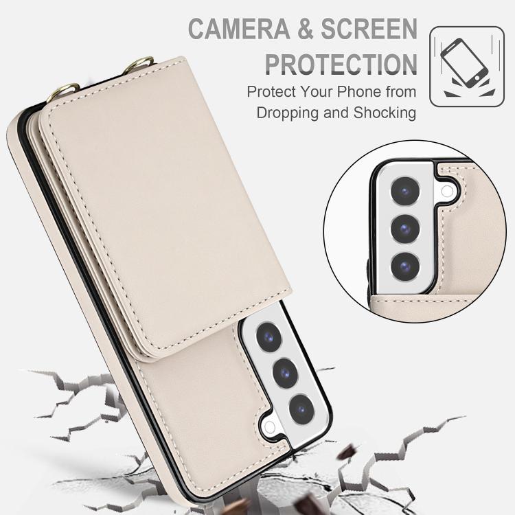 For Samsung Galaxy S21 FE 5G Crossbody Dual-buckle Wallet RFID Back Leather Phone Case
