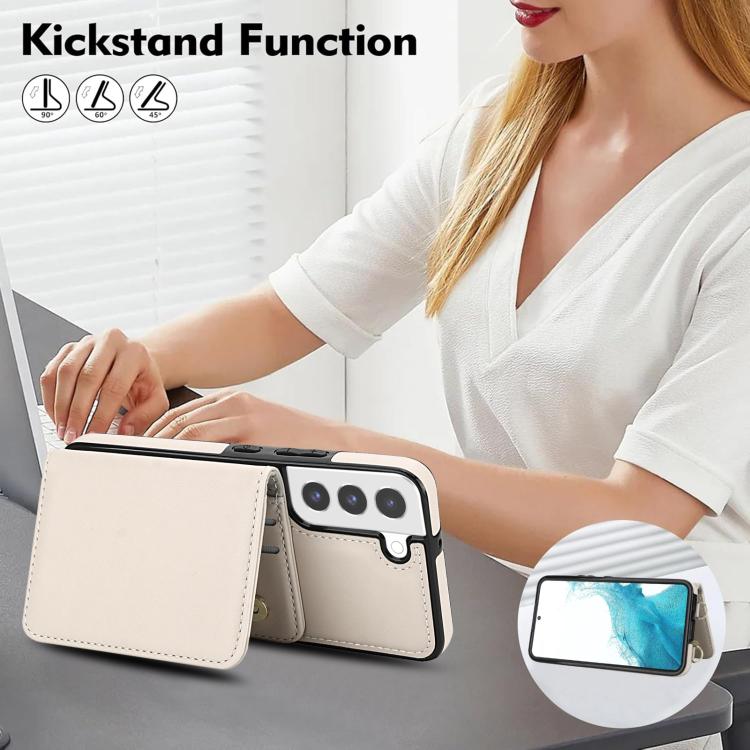 For Samsung Galaxy S21 FE 5G Crossbody Dual-buckle Wallet RFID Back Leather Phone Case