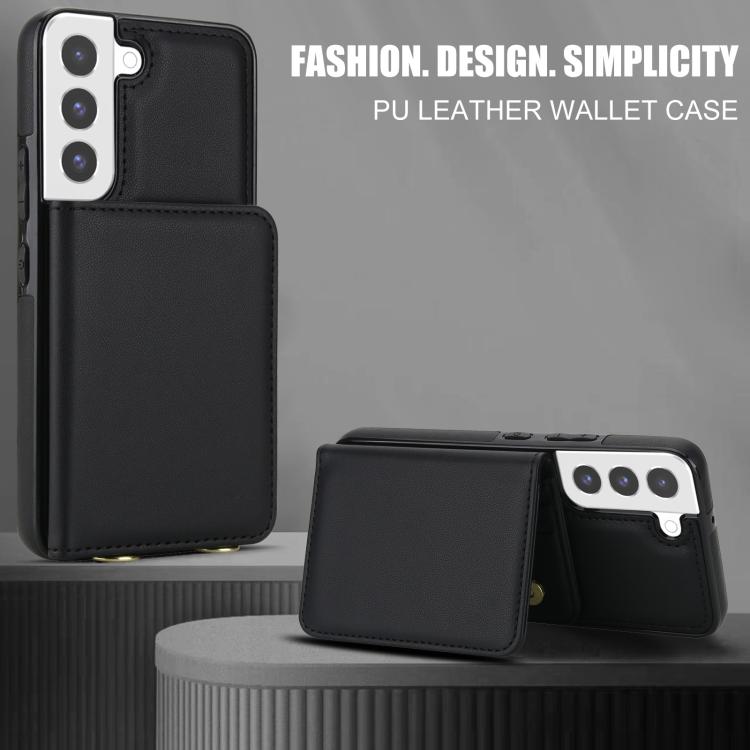 For Samsung Galaxy S21 FE 5G Crossbody Dual-buckle Wallet RFID Back Leather Phone Case