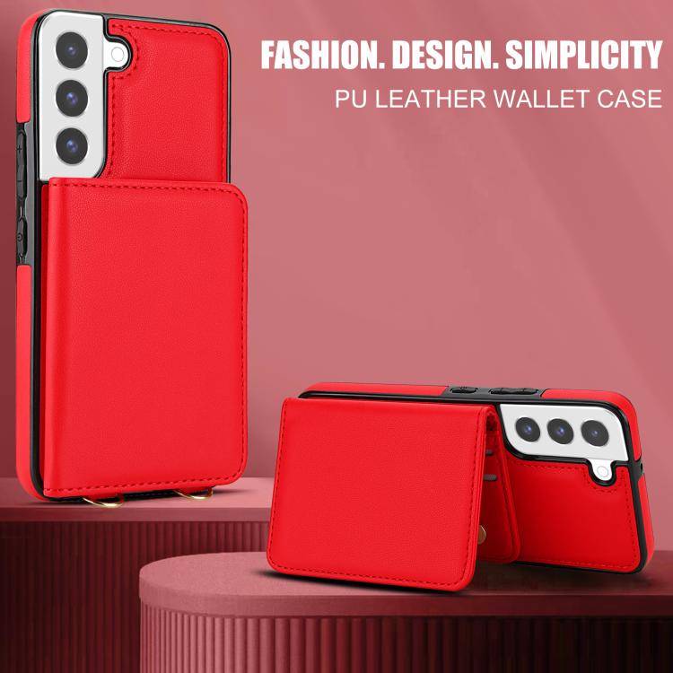 For Samsung Galaxy S21 FE 5G Crossbody Dual-buckle Wallet RFID Back Leather Phone Case