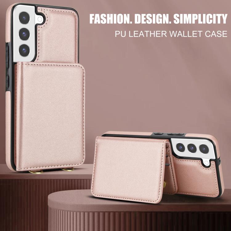 For Samsung Galaxy S21 FE 5G Crossbody Dual-buckle Wallet RFID Back Leather Phone Case