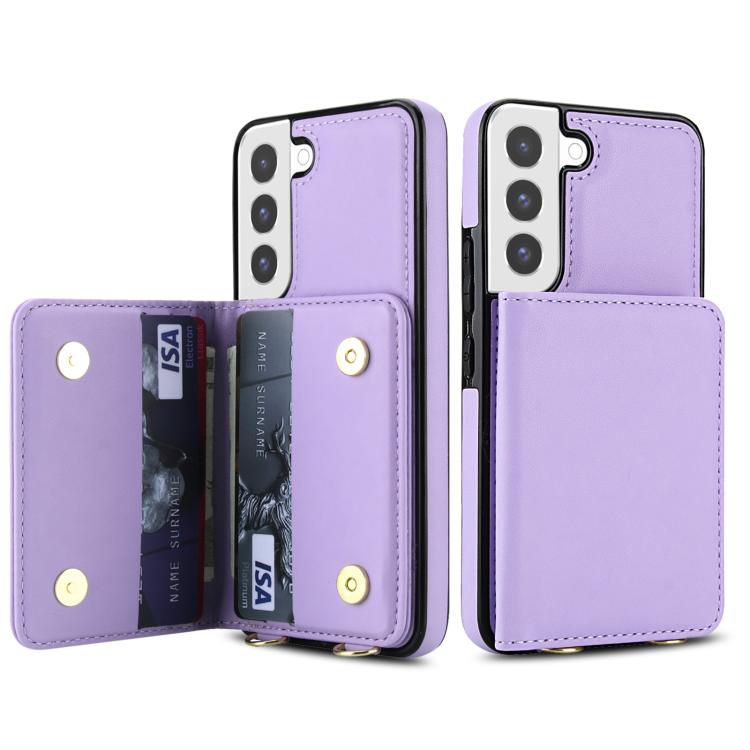 For Samsung Galaxy S21 FE 5G Crossbody Dual-buckle Wallet RFID Back Leather Phone Case