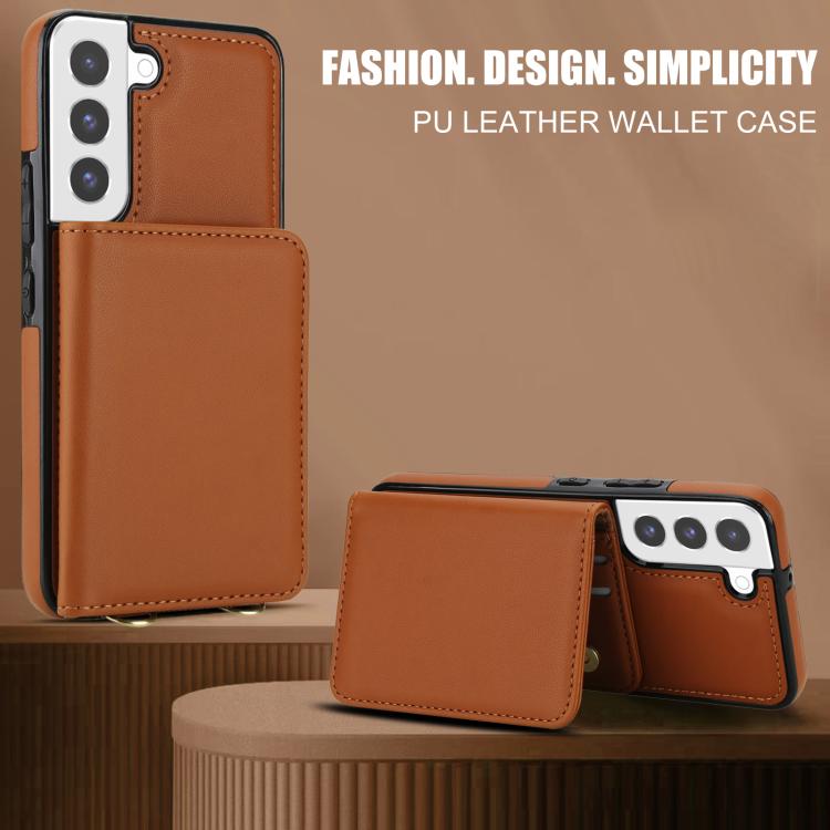 For Samsung Galaxy S21 FE 5G Crossbody Dual-buckle Wallet RFID Back Leather Phone Case