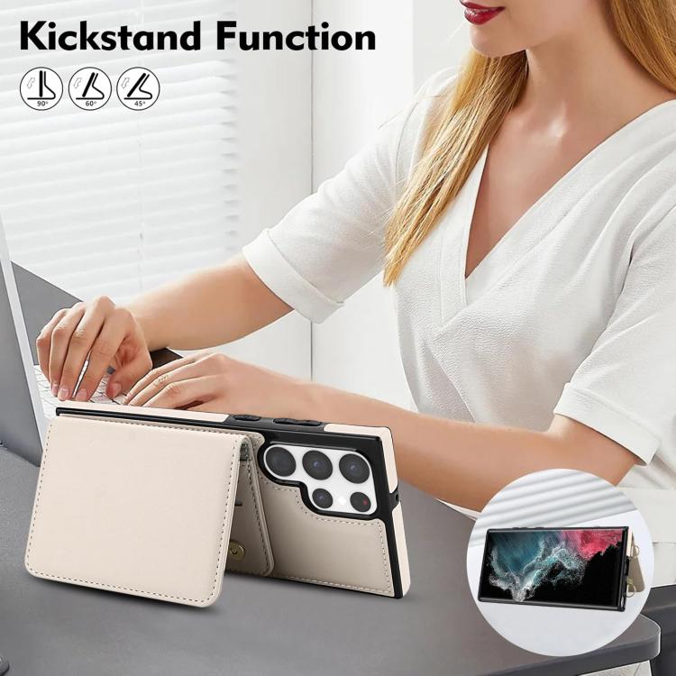 For Samsung Galaxy S23 Ultra 5G Crossbody Dual-buckle Wallet RFID Back Leather Phone Case