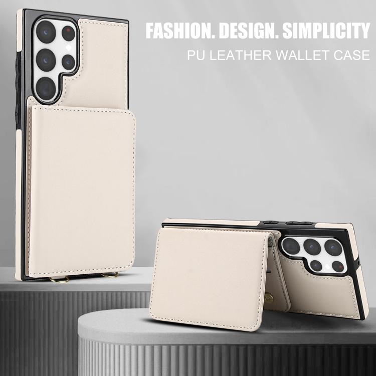 For Samsung Galaxy S23 Ultra 5G Crossbody Dual-buckle Wallet RFID Back Leather Phone Case