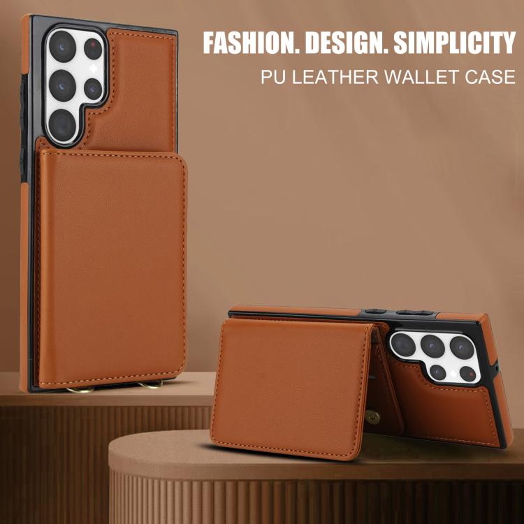 For Samsung Galaxy S23 Ultra 5G Crossbody Dual-buckle Wallet RFID Back Leather Phone Case