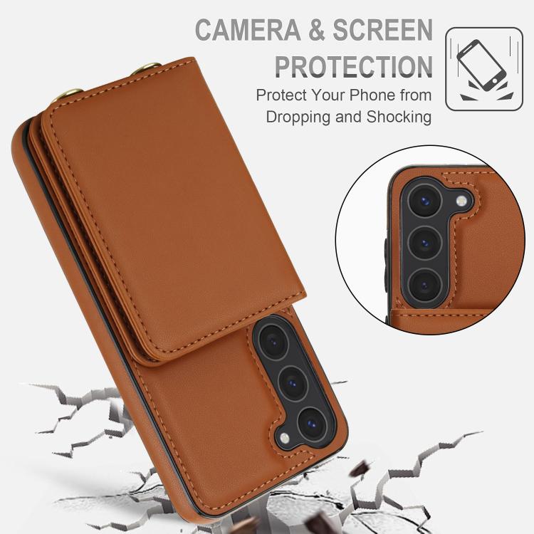 For Samsung Galaxy S23 5G Crossbody Dual-buckle Wallet RFID Back Leather Phone Case