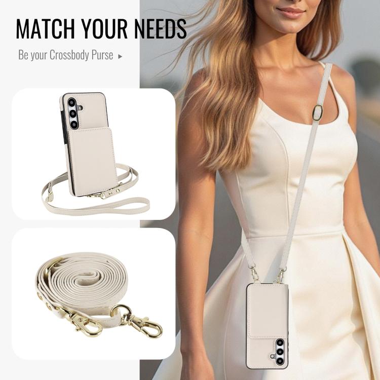 For Samsung Galaxy S24 5G Crossbody Dual-buckle Wallet RFID Back Leather Phone Case