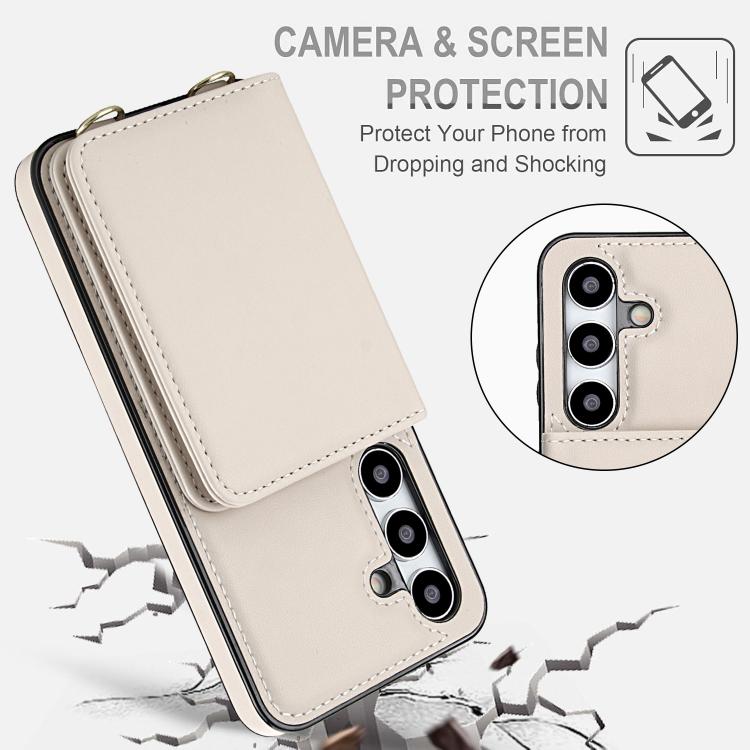 For Samsung Galaxy S24 5G Crossbody Dual-buckle Wallet RFID Back Leather Phone Case