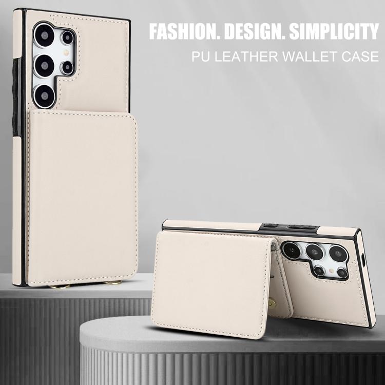 For Samsung Galaxy S24 Ultra 5G Crossbody Dual-buckle Wallet RFID Back Leather Phone Case