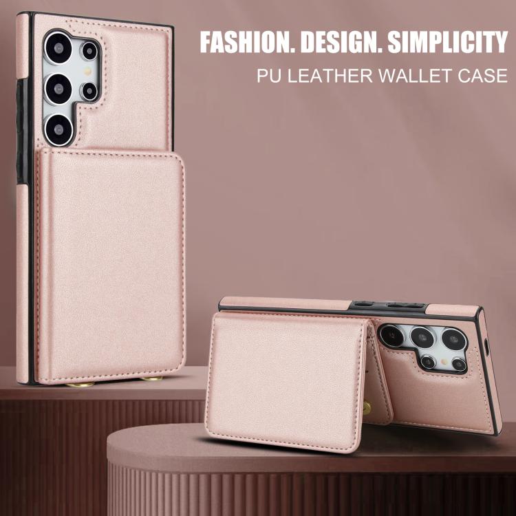 For Samsung Galaxy S24 Ultra 5G Crossbody Dual-buckle Wallet RFID Back Leather Phone Case