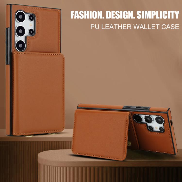 For Samsung Galaxy S24 Ultra 5G Crossbody Dual-buckle Wallet RFID Back Leather Phone Case