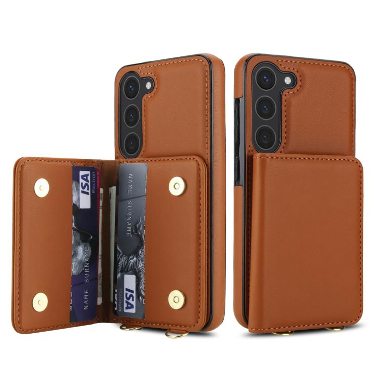 For Samsung Galaxy S25 5G Crossbody Dual-buckle Wallet RFID Back Leather Phone Case