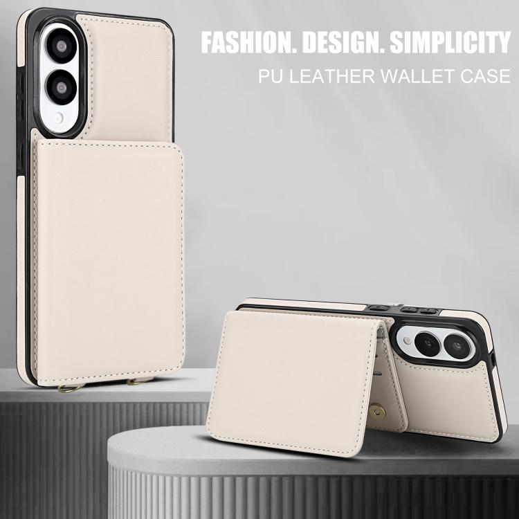 For Samsung Galaxy S25 Edge 5G Crossbody Dual-buckle Wallet RFID Back Leather Phone Case