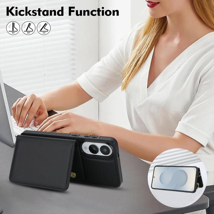 For Samsung Galaxy S25 Edge 5G Crossbody Dual-buckle Wallet RFID Back Leather Phone Case