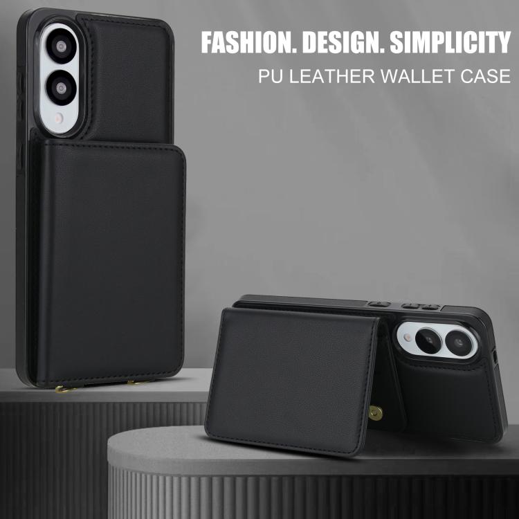 For Samsung Galaxy S25 Edge 5G Crossbody Dual-buckle Wallet RFID Back Leather Phone Case