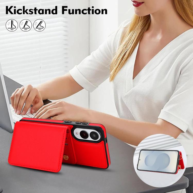 For Samsung Galaxy S25 Edge 5G Crossbody Dual-buckle Wallet RFID Back Leather Phone Case