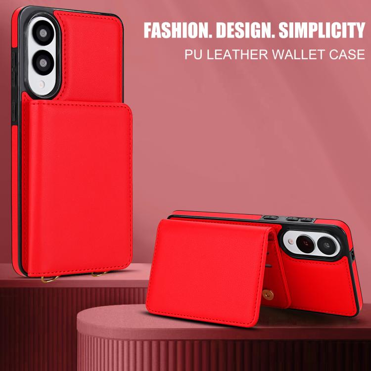 For Samsung Galaxy S25 Edge 5G Crossbody Dual-buckle Wallet RFID Back Leather Phone Case