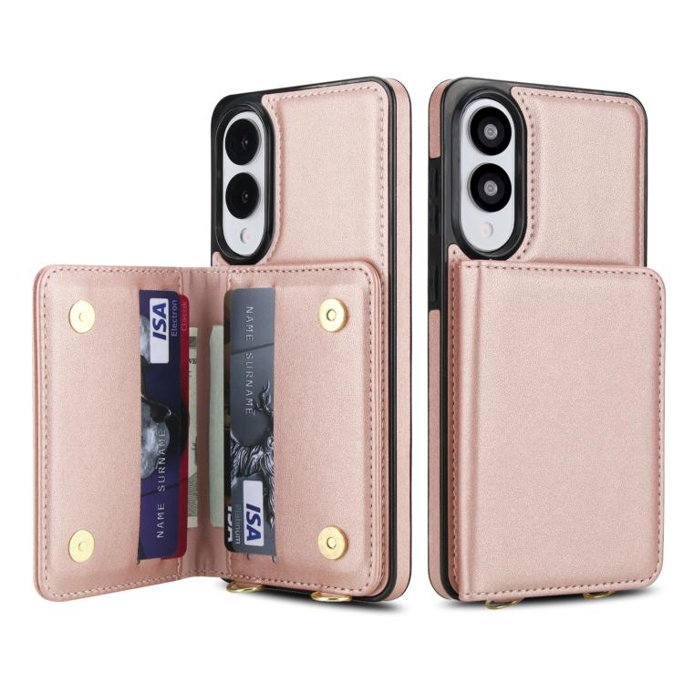 For Samsung Galaxy S25 Edge 5G Crossbody Dual-buckle Wallet RFID Back Leather Phone Case
