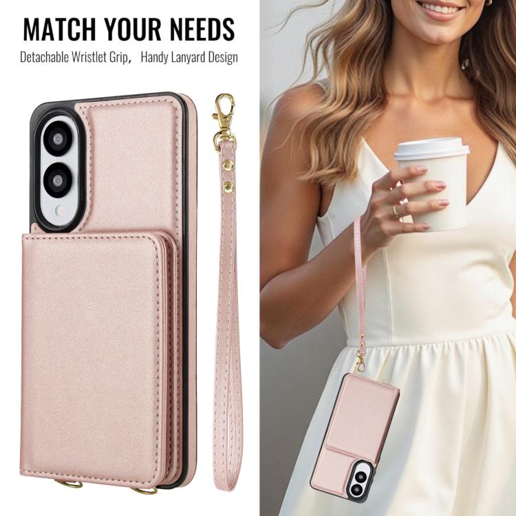 For Samsung Galaxy S25 Edge 5G Crossbody Dual-buckle Wallet RFID Back Leather Phone Case