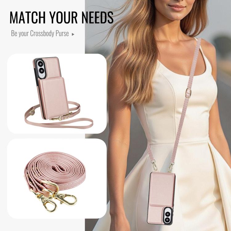 For Samsung Galaxy S25 Edge 5G Crossbody Dual-buckle Wallet RFID Back Leather Phone Case