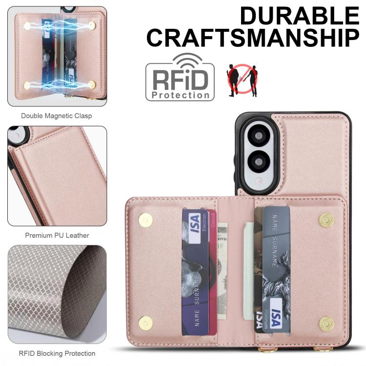 For Samsung Galaxy S25 Edge 5G Crossbody Dual-buckle Wallet RFID Back Leather Phone Case
