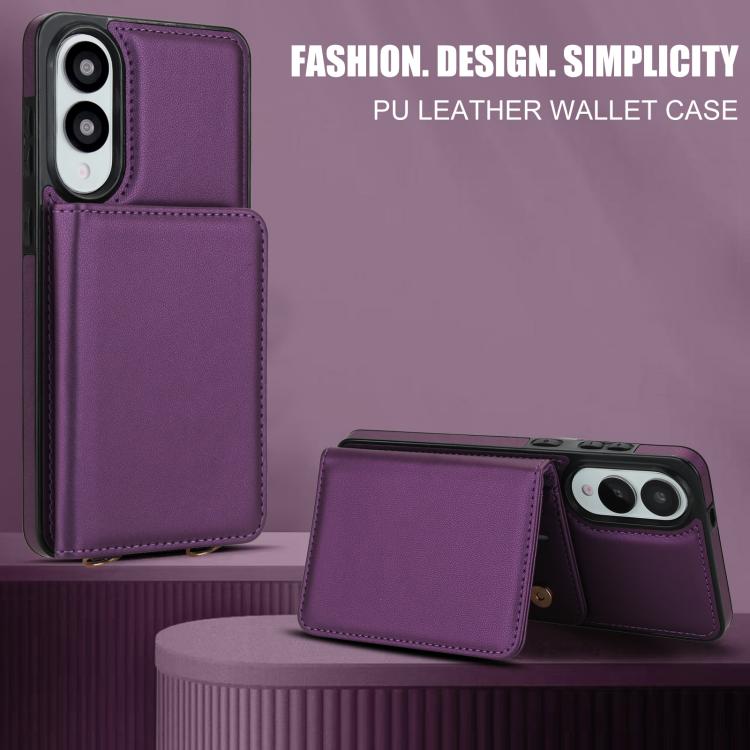 For Samsung Galaxy S25 Edge 5G Crossbody Dual-buckle Wallet RFID Back Leather Phone Case