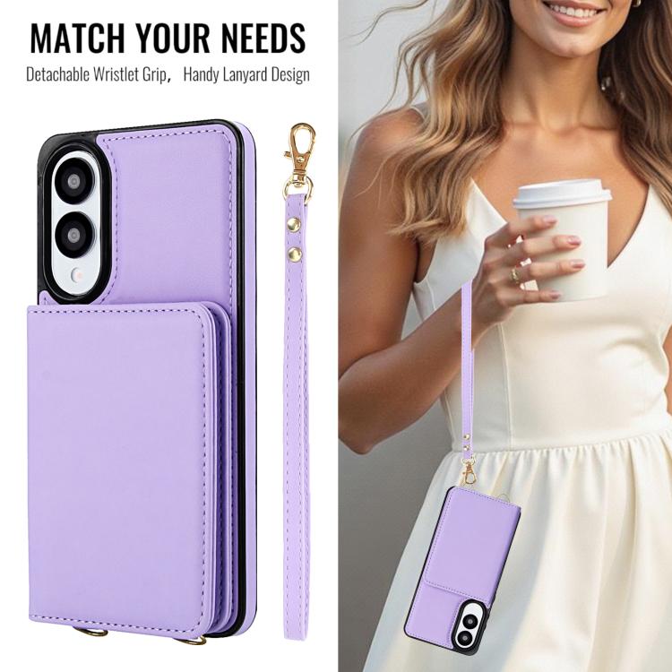 For Samsung Galaxy S25 Edge 5G Crossbody Dual-buckle Wallet RFID Back Leather Phone Case