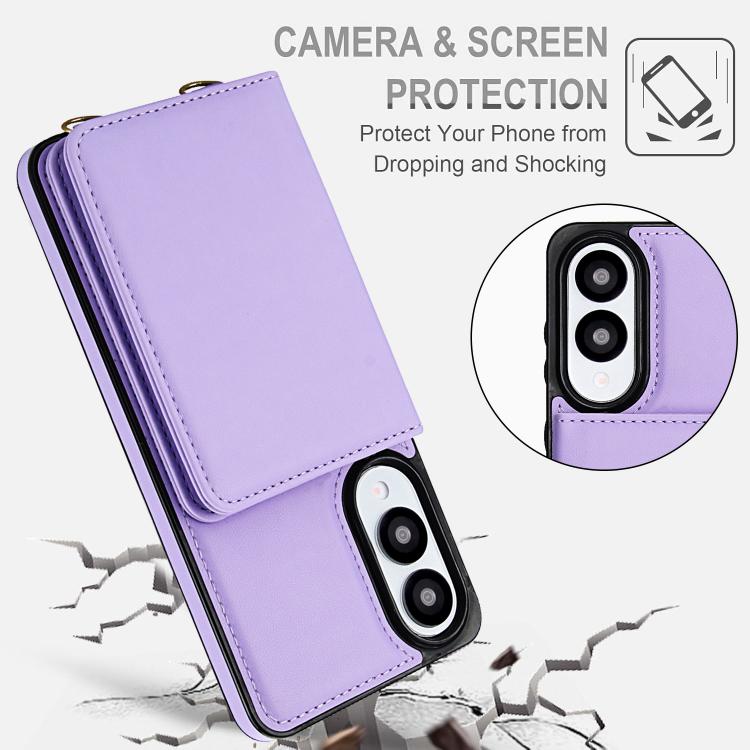 For Samsung Galaxy S25 Edge 5G Crossbody Dual-buckle Wallet RFID Back Leather Phone Case