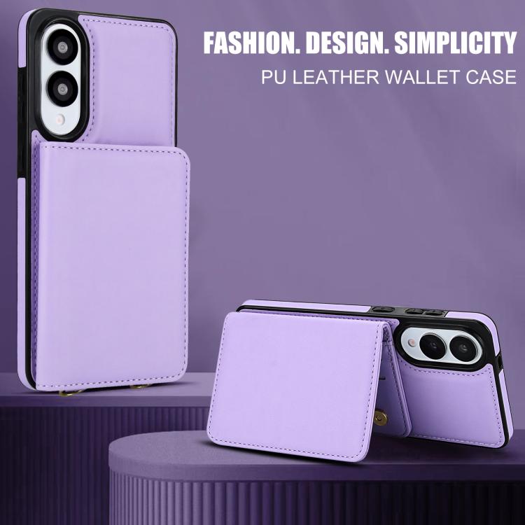 For Samsung Galaxy S25 Edge 5G Crossbody Dual-buckle Wallet RFID Back Leather Phone Case