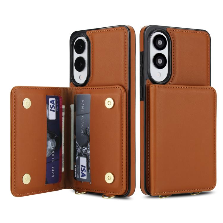 For Samsung Galaxy S25 Edge 5G Crossbody Dual-buckle Wallet RFID Back Leather Phone Case
