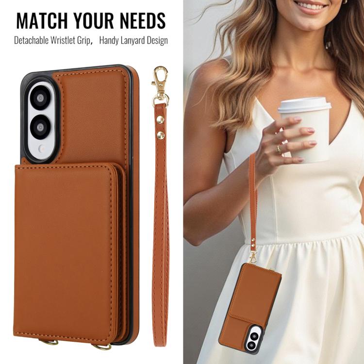 For Samsung Galaxy S25 Edge 5G Crossbody Dual-buckle Wallet RFID Back Leather Phone Case