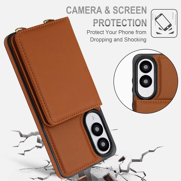 For Samsung Galaxy S25 Edge 5G Crossbody Dual-buckle Wallet RFID Back Leather Phone Case
