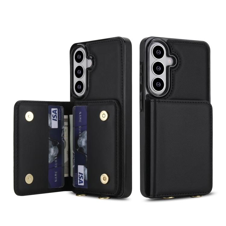 For Samsung Galaxy S26 5G Crossbody Dual-buckle Wallet RFID Back Leather Phone Case