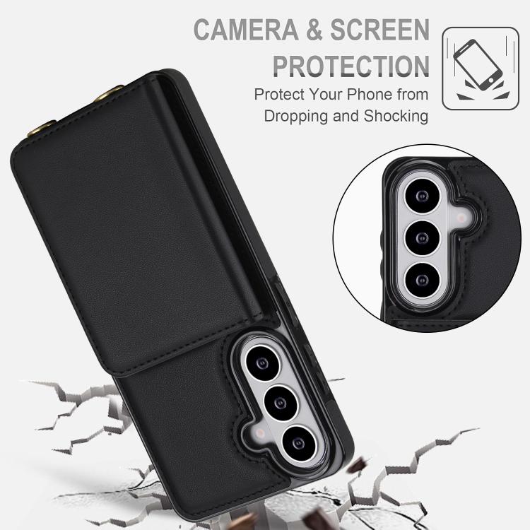 For Samsung Galaxy S26 5G Crossbody Dual-buckle Wallet RFID Back Leather Phone Case