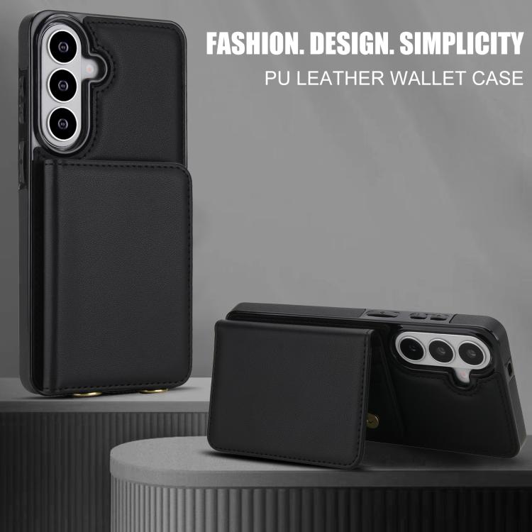 For Samsung Galaxy S26 5G Crossbody Dual-buckle Wallet RFID Back Leather Phone Case