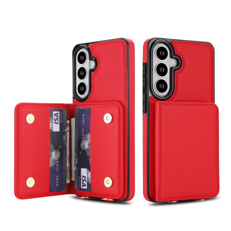 For Samsung Galaxy S26 5G Crossbody Dual-buckle Wallet RFID Back Leather Phone Case