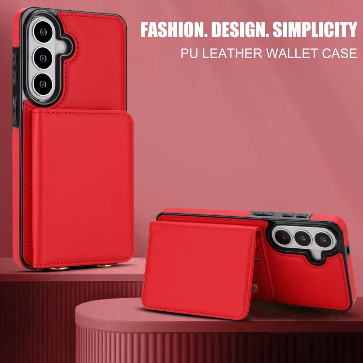 For Samsung Galaxy S26 5G Crossbody Dual-buckle Wallet RFID Back Leather Phone Case