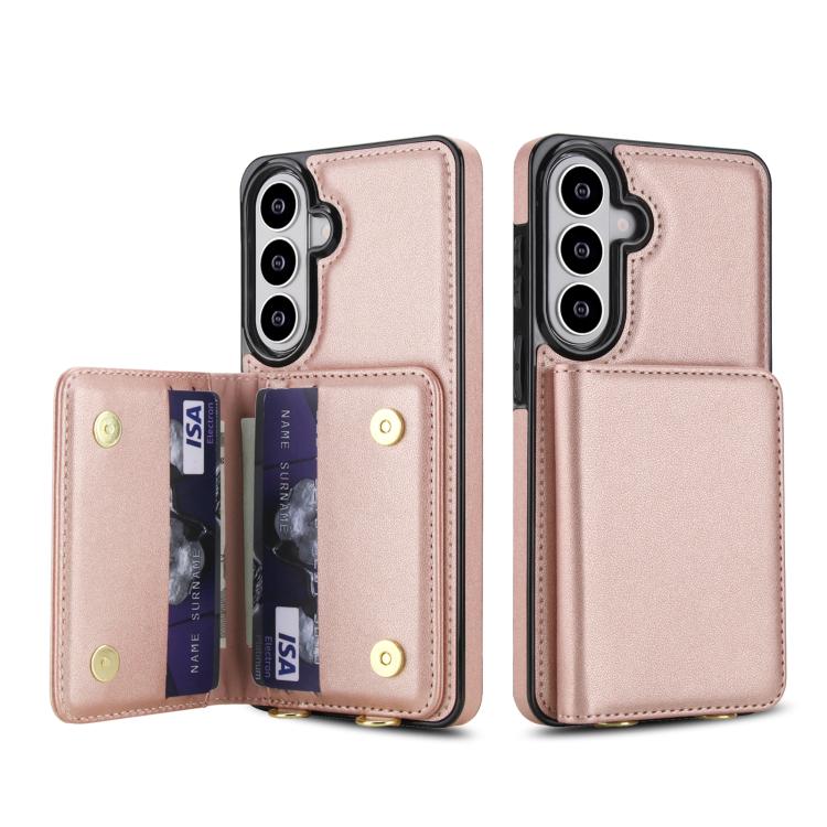 For Samsung Galaxy S26 5G Crossbody Dual-buckle Wallet RFID Back Leather Phone Case