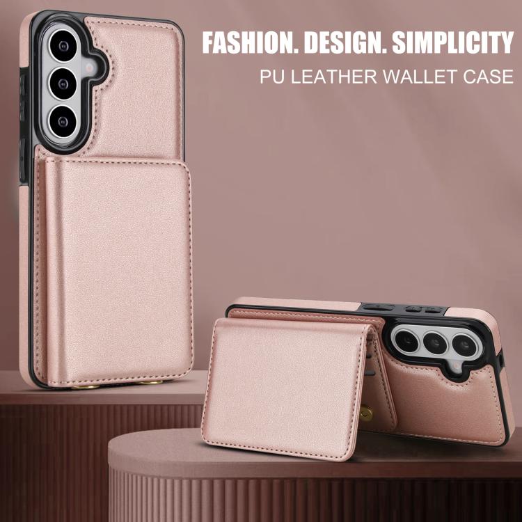 For Samsung Galaxy S26 5G Crossbody Dual-buckle Wallet RFID Back Leather Phone Case